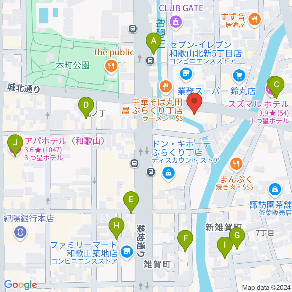 和歌山オールドタイム周辺のホテル一覧地図