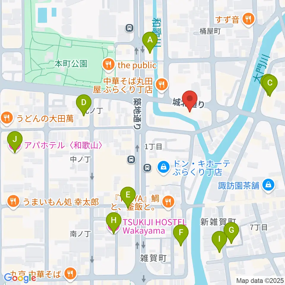 和歌山オールドタイム周辺のホテル一覧地図