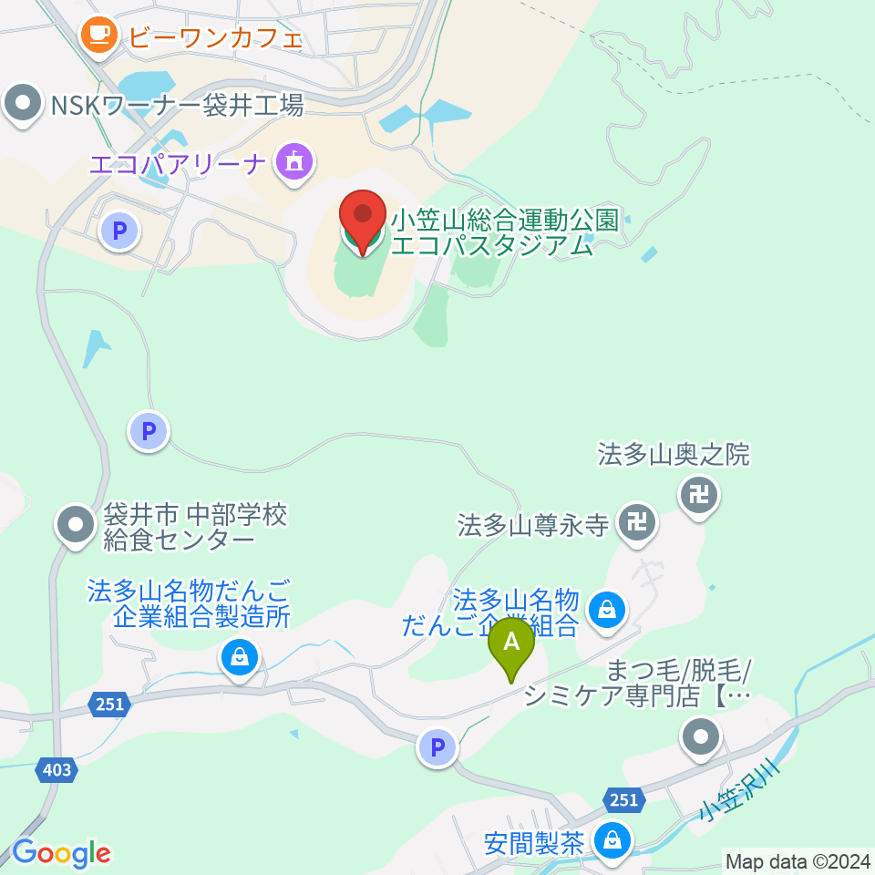 静岡エコパスタジアム周辺のホテル一覧地図