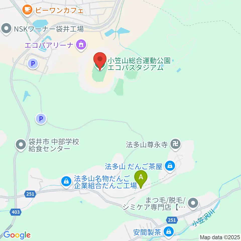 静岡エコパスタジアム周辺のホテル一覧地図