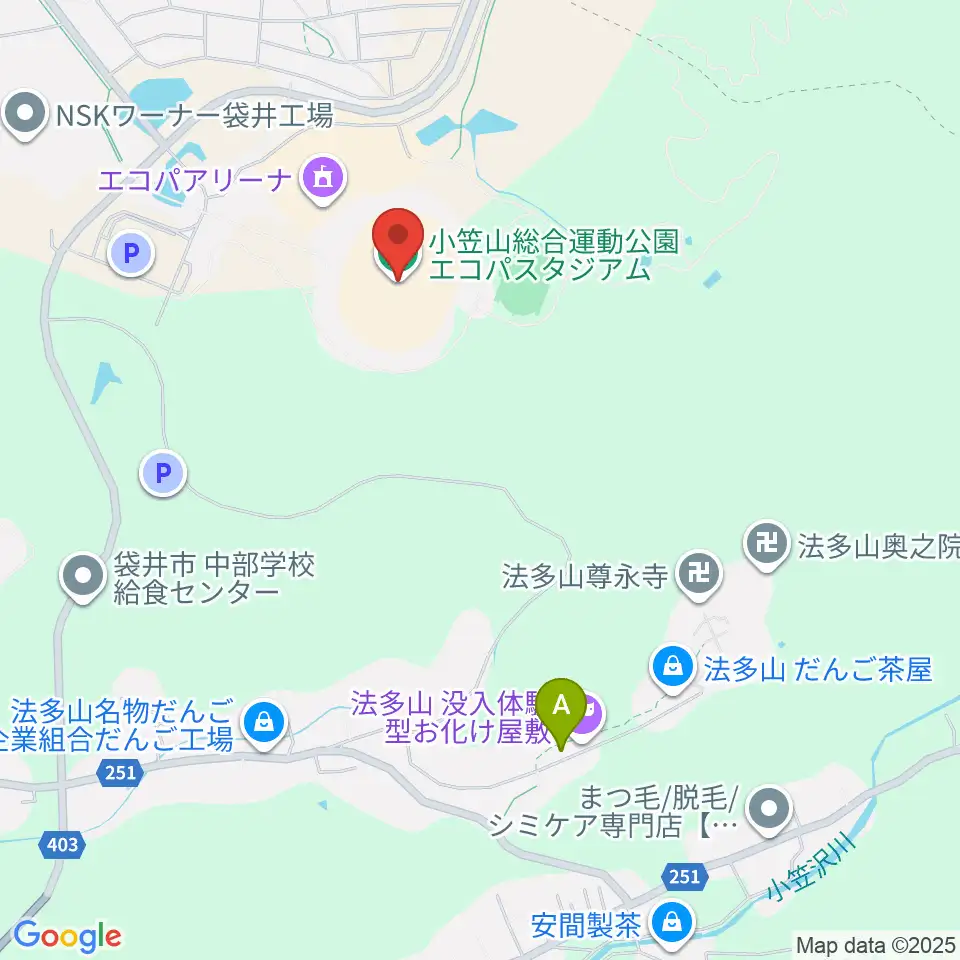 静岡エコパスタジアム周辺のホテル一覧地図