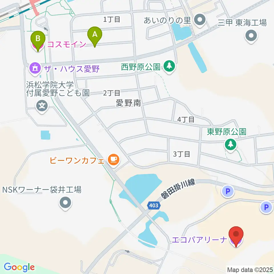 静岡エコパアリーナ周辺のホテル一覧地図