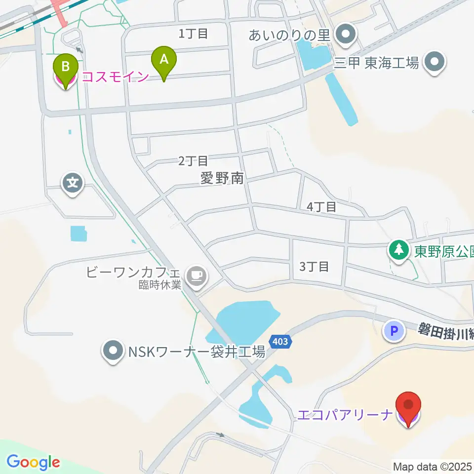 静岡エコパアリーナ周辺のホテル一覧地図