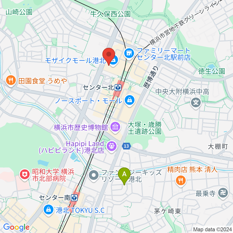 島村楽器 モザイクモール港北店周辺のホテル一覧地図