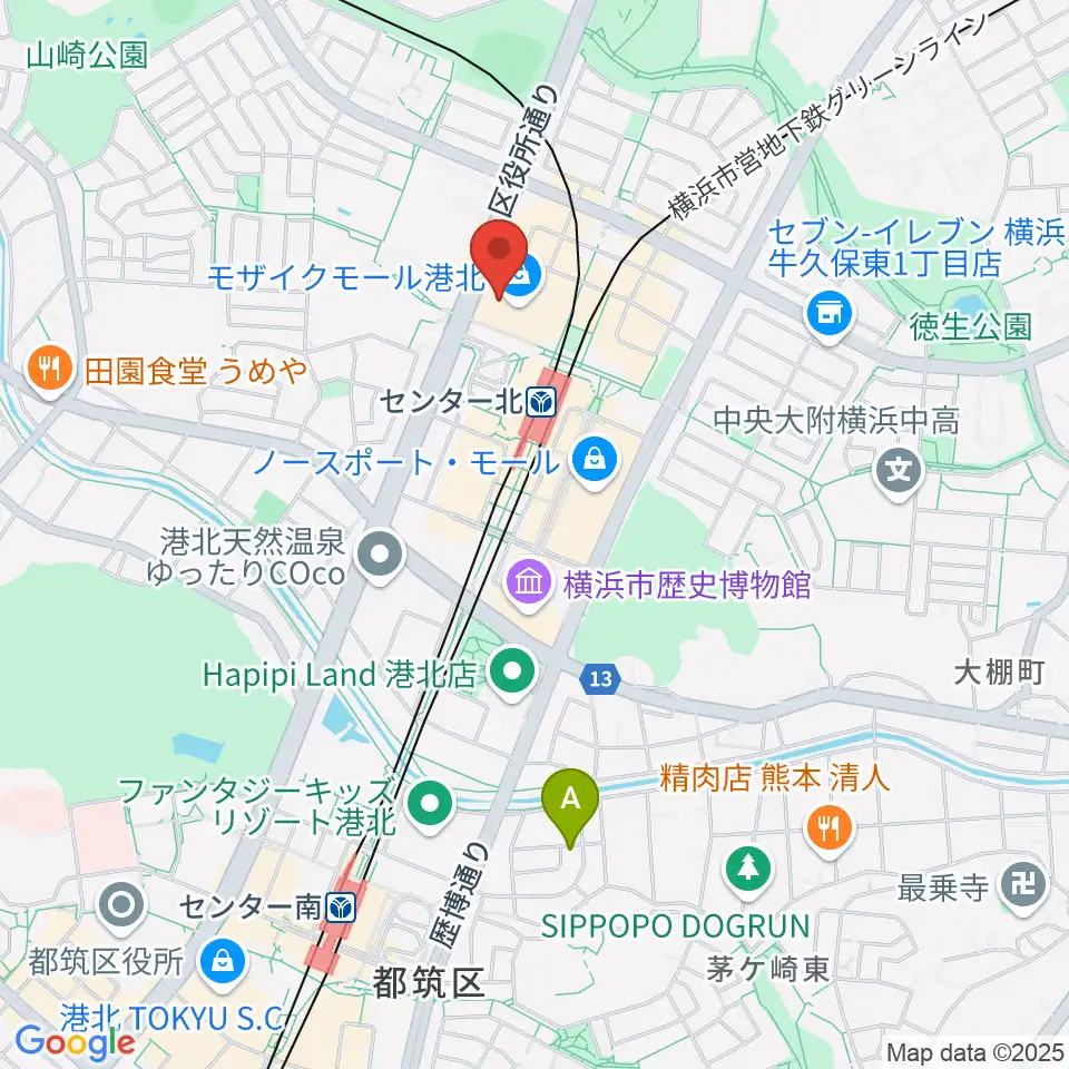 島村楽器 モザイクモール港北店周辺のホテル一覧地図