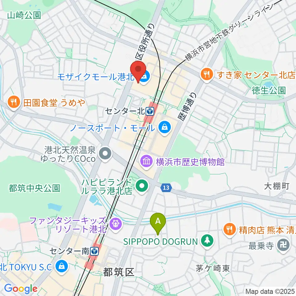 島村楽器 モザイクモール港北店周辺のホテル一覧地図