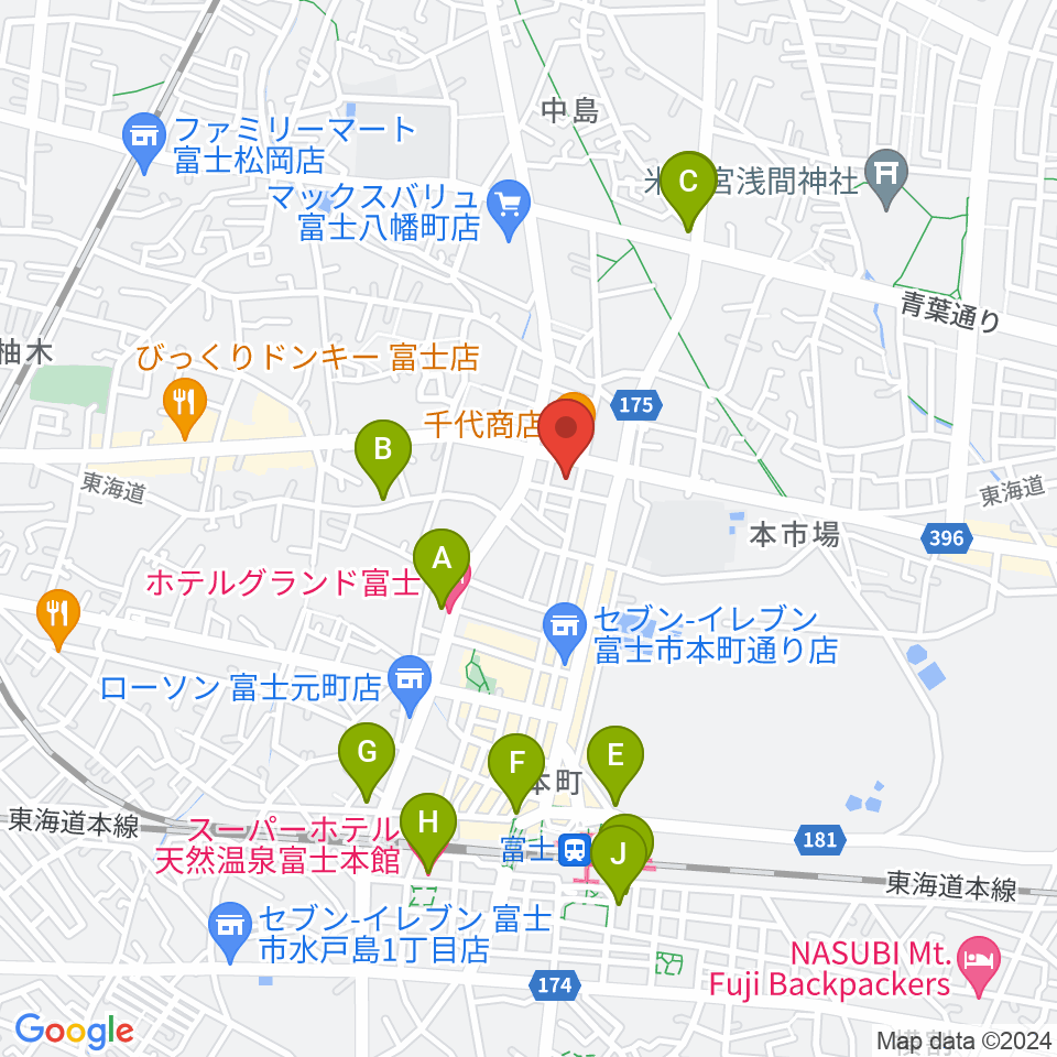 富士アニマルネスト周辺のホテル一覧地図