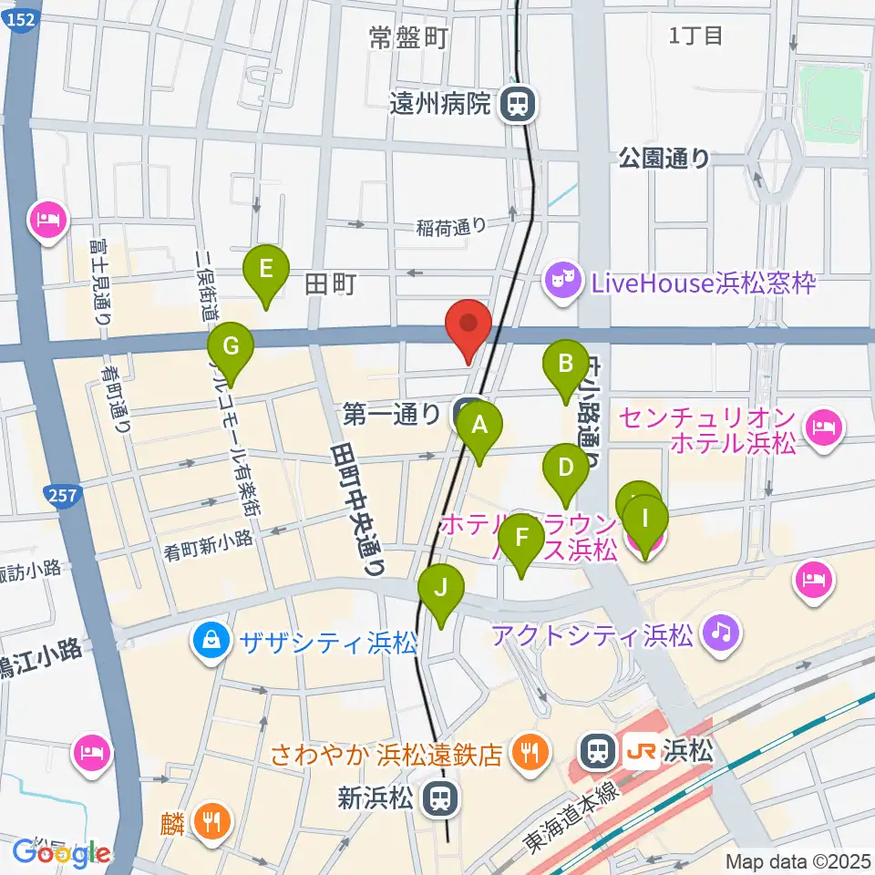 浜松G-SIDE周辺のホテル一覧地図
