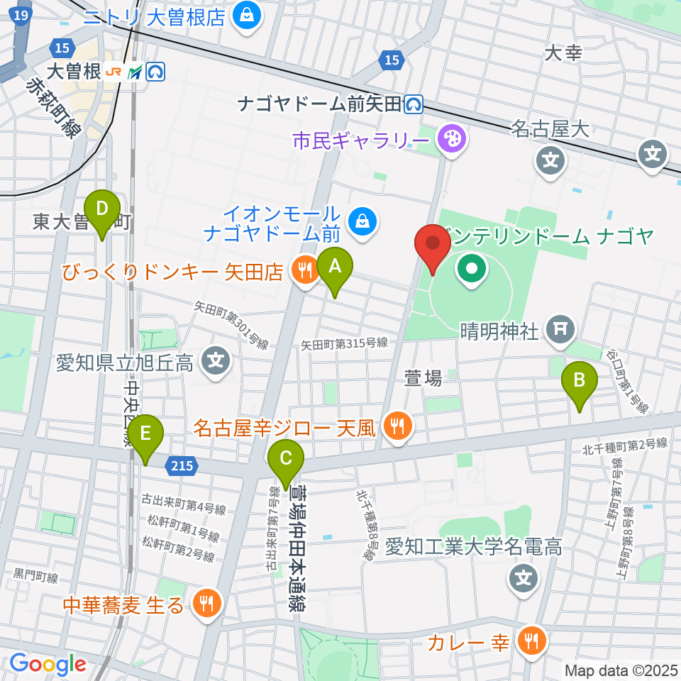 バンテリンドーム ナゴヤ周辺のホテル一覧地図