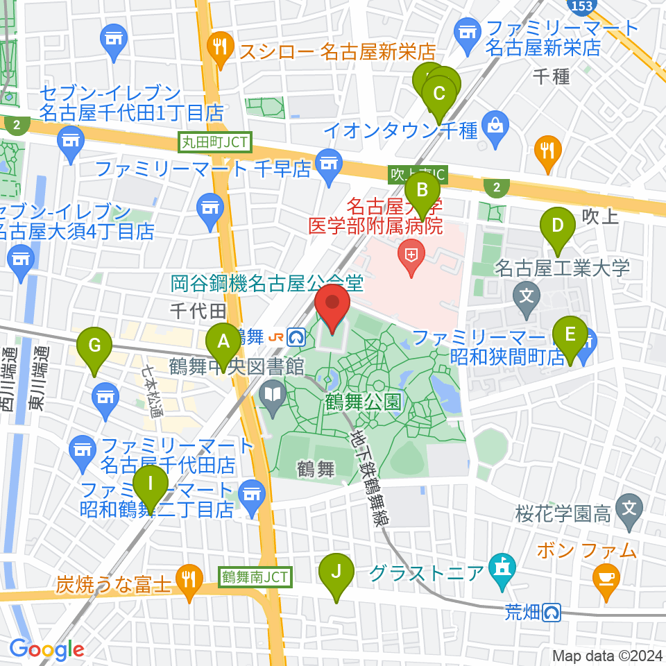 岡谷鋼機名古屋公会堂周辺のホテル一覧地図