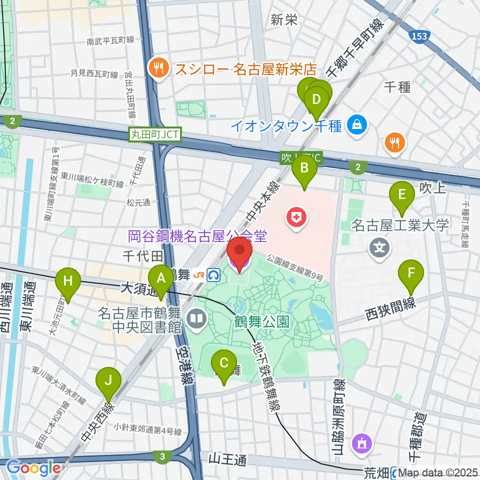 岡谷鋼機名古屋公会堂周辺のホテル一覧地図