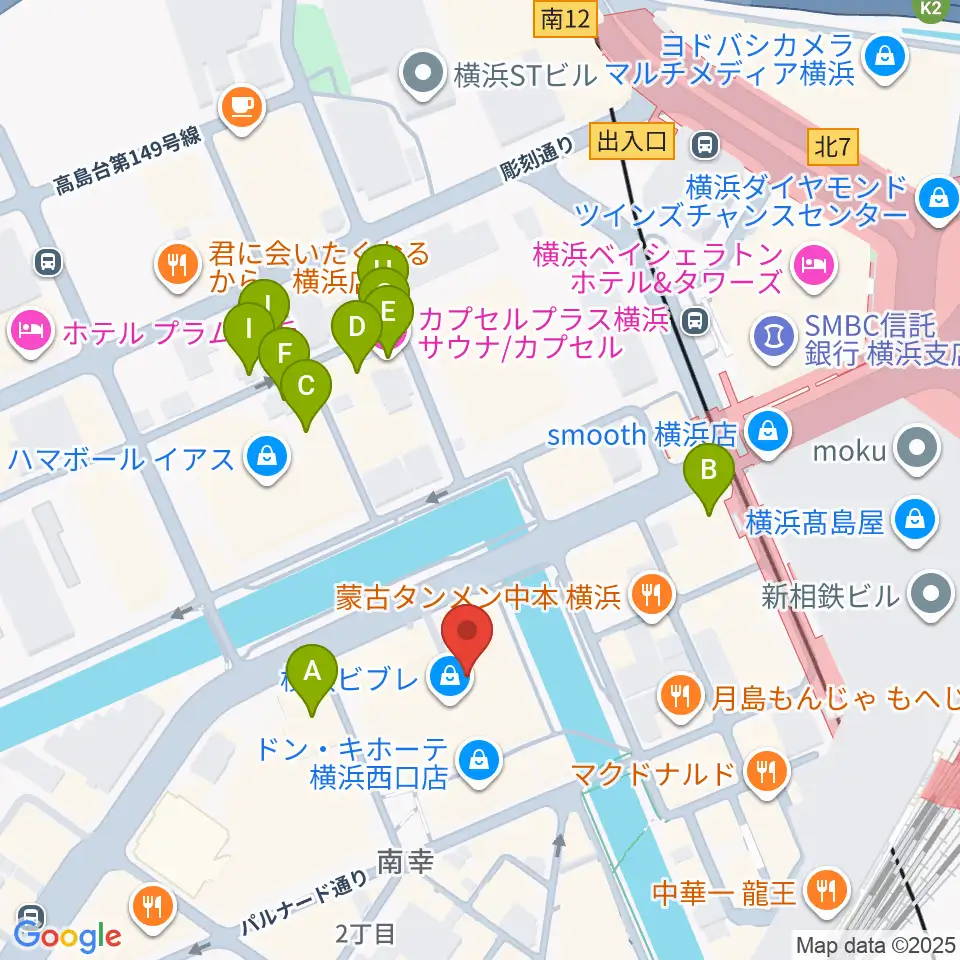 島村楽器 横浜ビブレ店周辺のホテル一覧地図