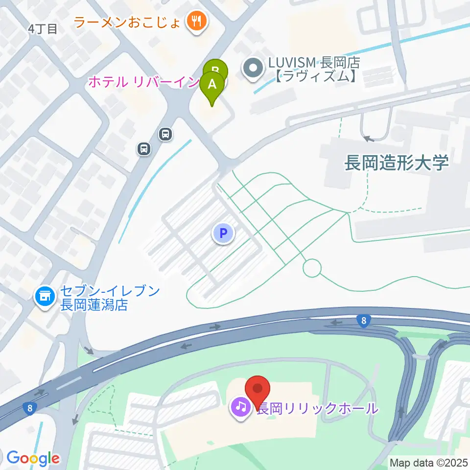 長岡リリックホール周辺のホテル一覧地図