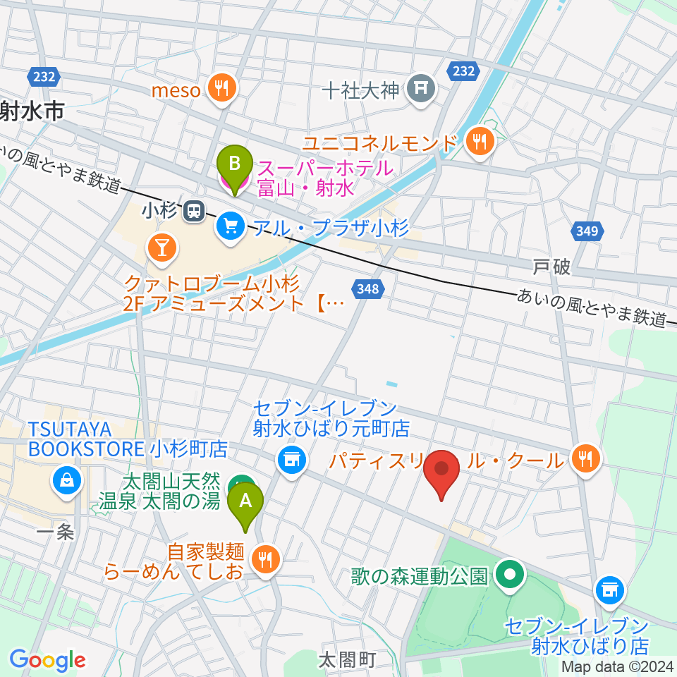 アイザック小杉文化ホール ラポール周辺のホテル一覧地図