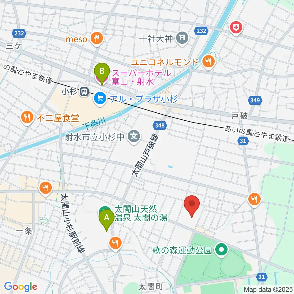 アイザック小杉文化ホール ラポール周辺のホテル一覧地図