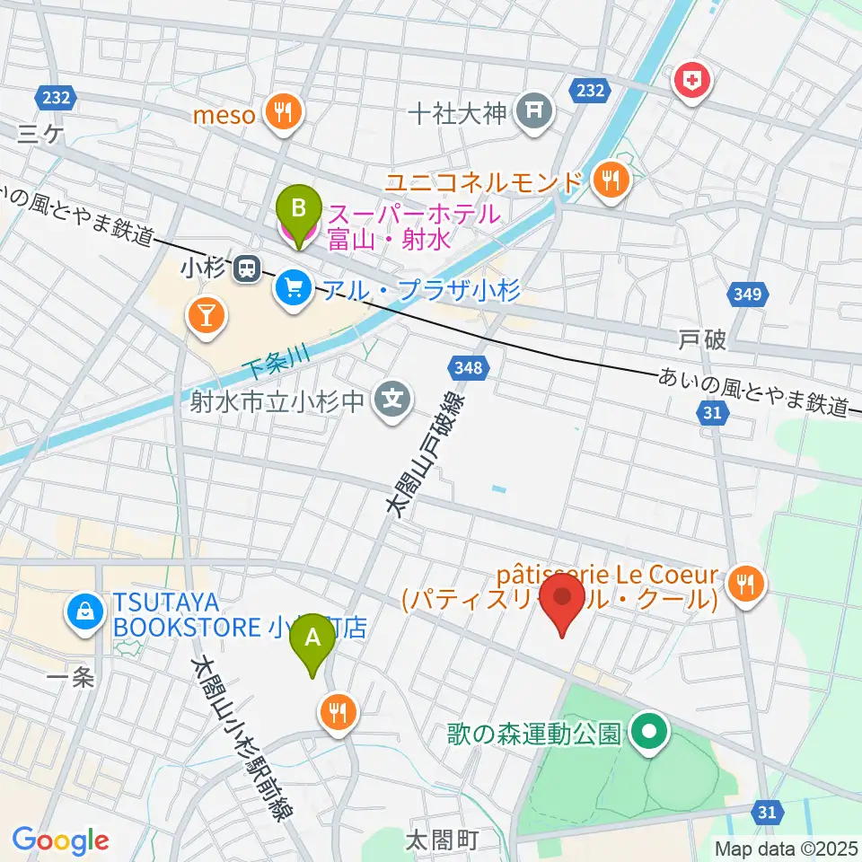 アイザック小杉文化ホール ラポール周辺のホテル一覧地図