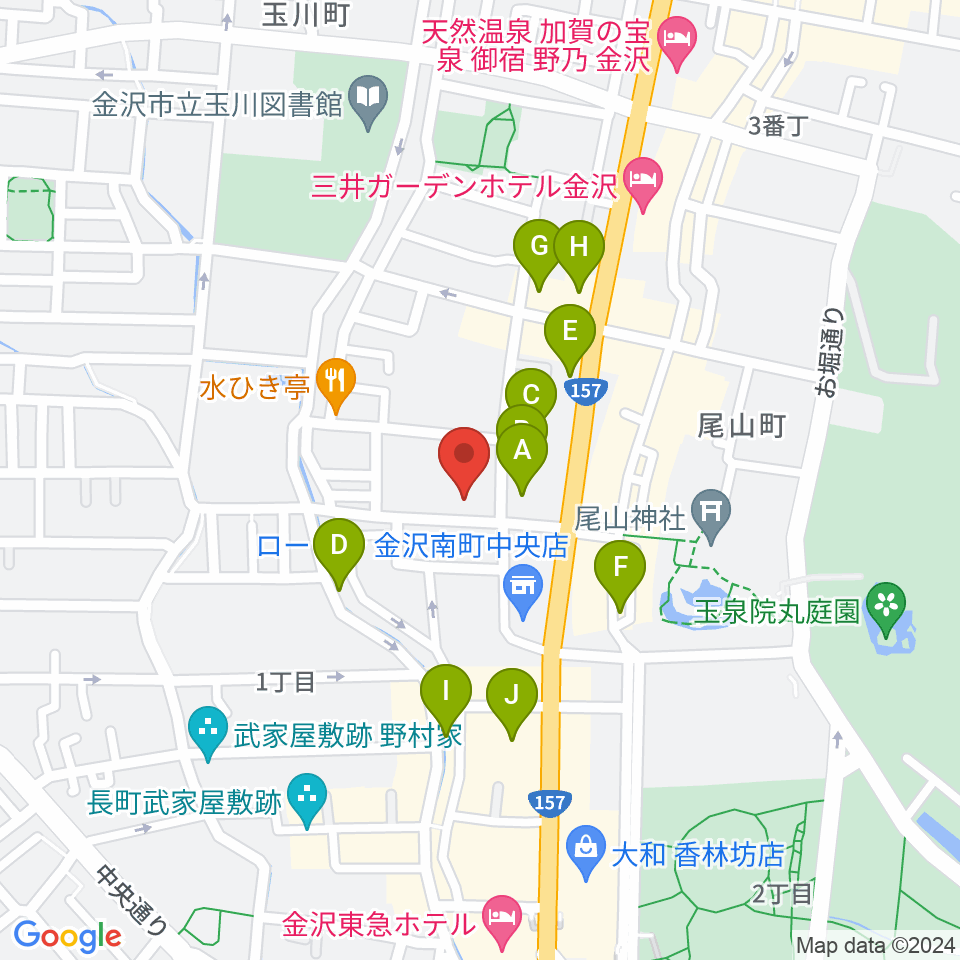 金沢市文化ホール周辺のホテル一覧地図