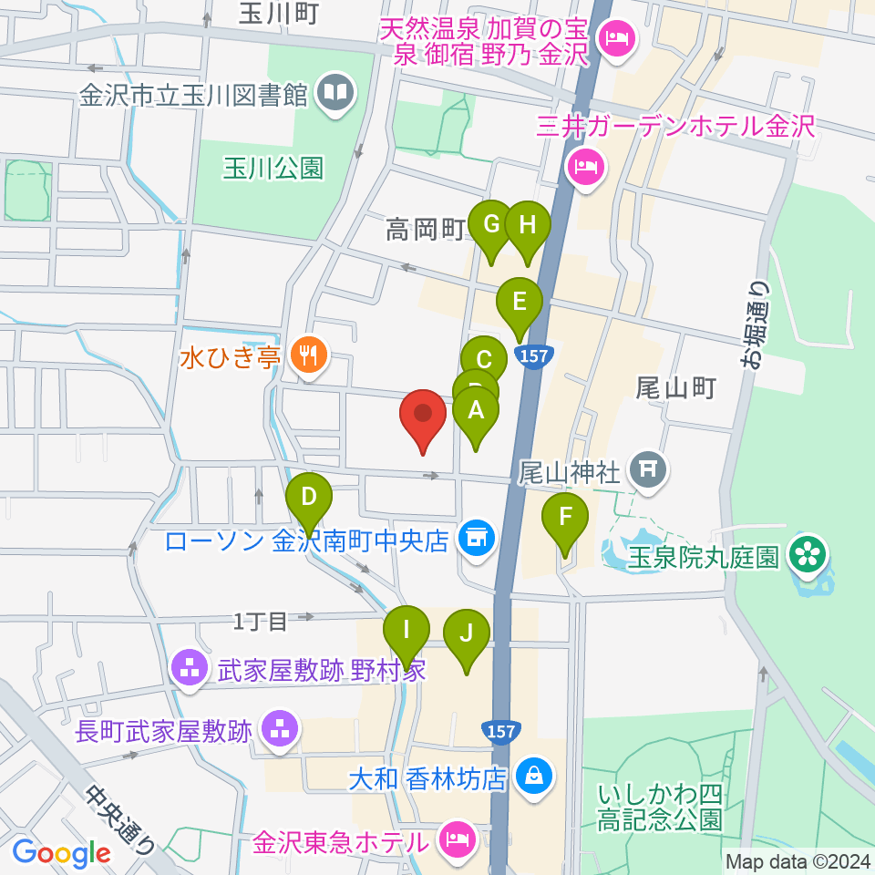 金沢市文化ホール周辺のホテル一覧地図