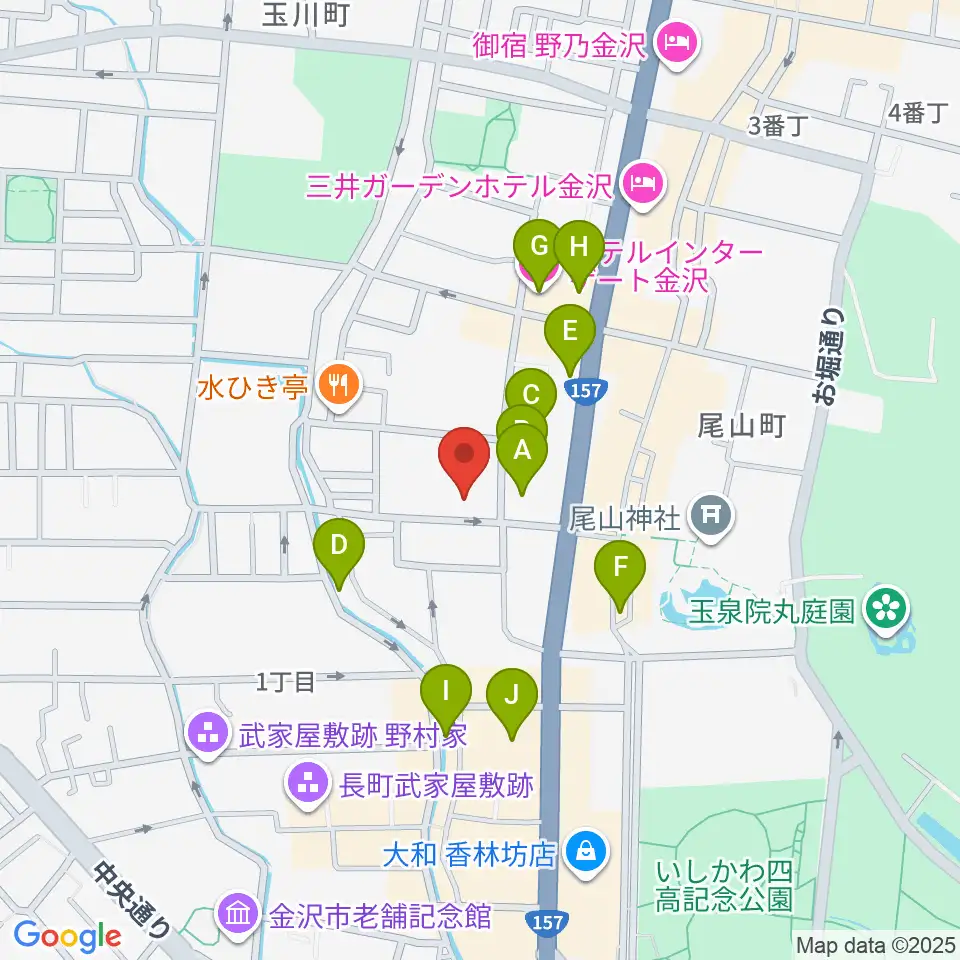 金沢市文化ホール周辺のホテル一覧地図