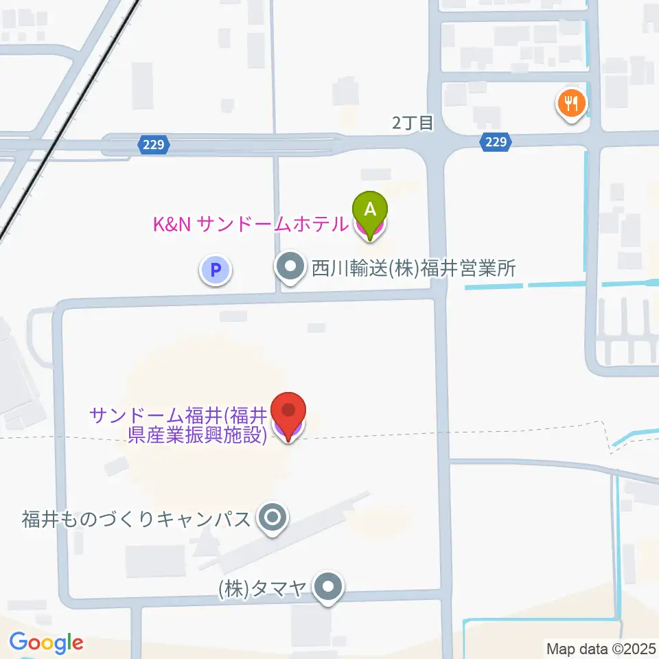 サンドーム福井 周辺のホテル一覧マップ