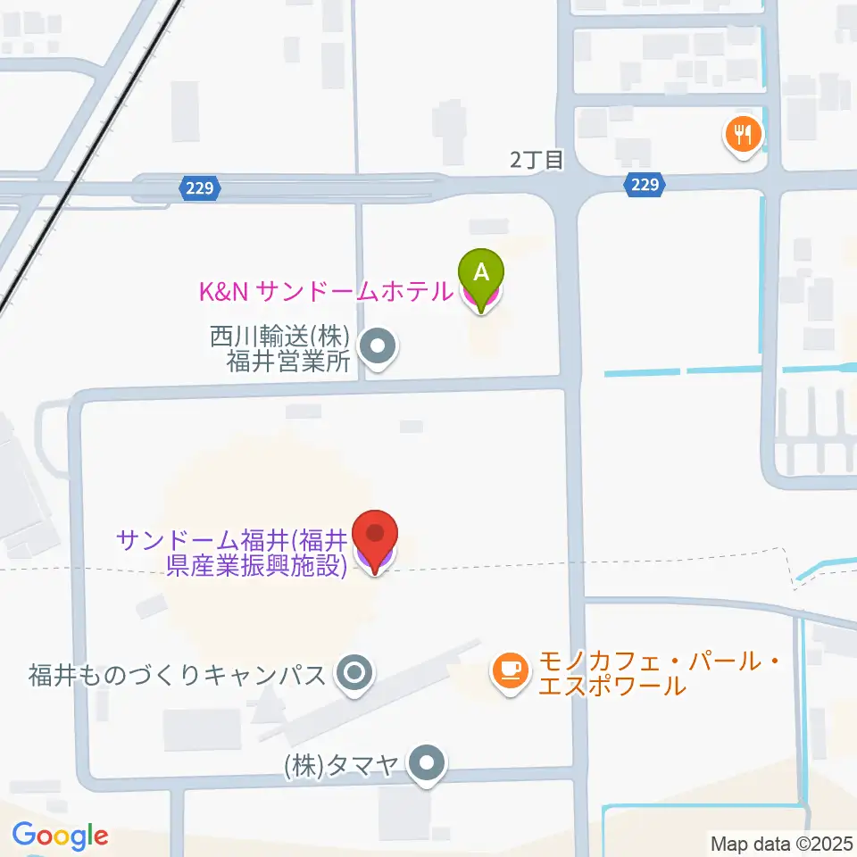 サンドーム福井周辺のホテル一覧地図