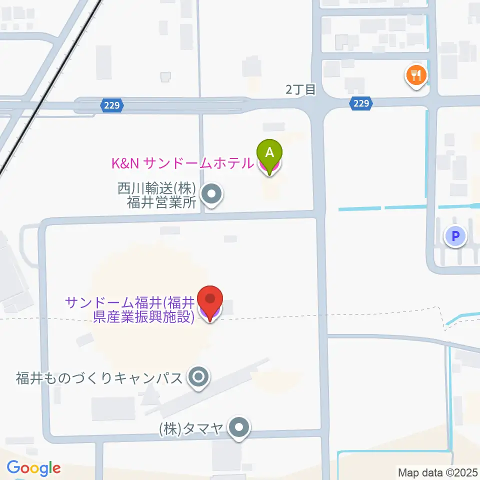 サンドーム福井周辺のホテル一覧地図