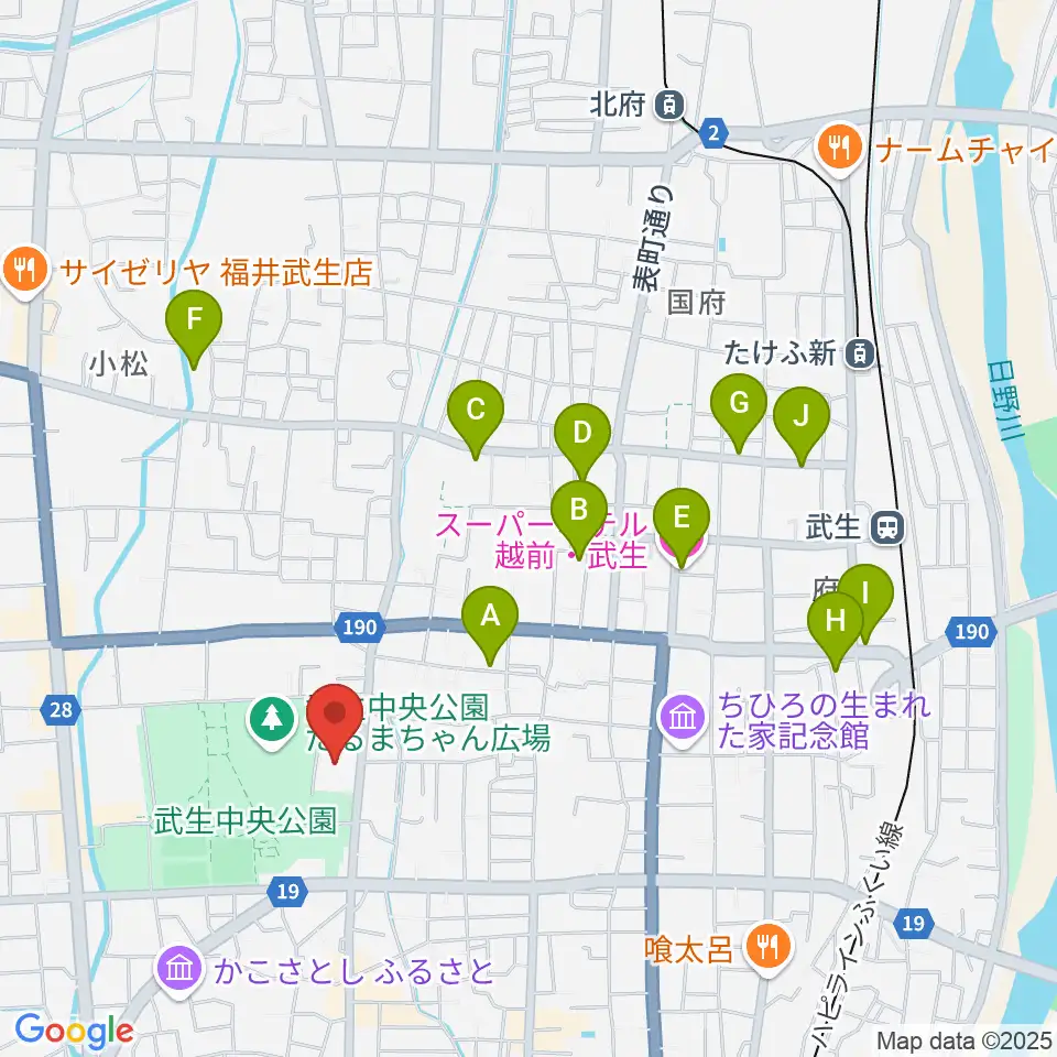 越前市文化センター周辺のホテル一覧地図