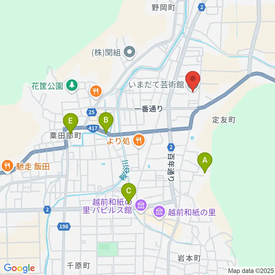 越前市いまだて芸術館周辺のホテル一覧地図