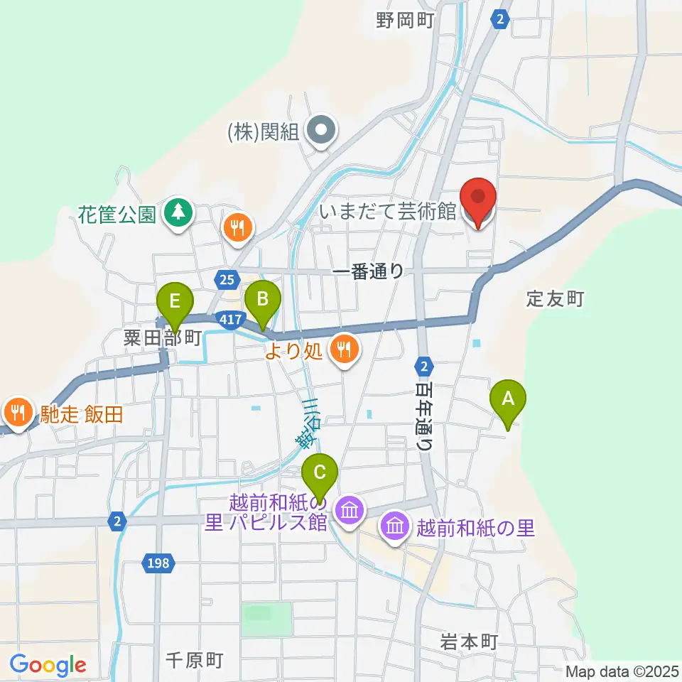 越前市いまだて芸術館周辺のホテル一覧地図
