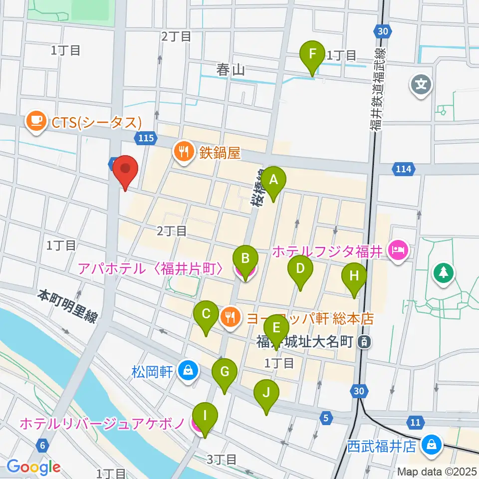 福井JUNK FAB周辺のホテル一覧地図