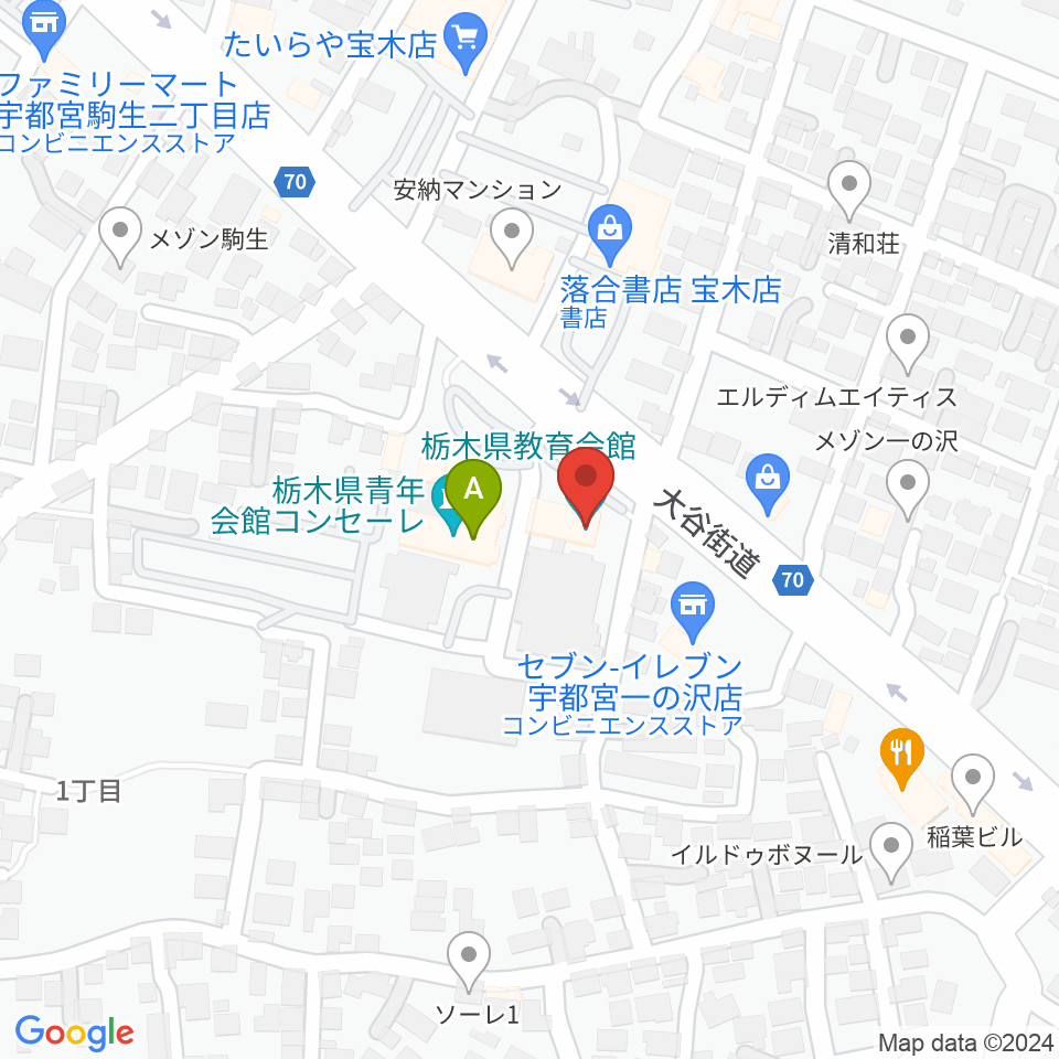 栃木県教育会館周辺のホテル一覧地図