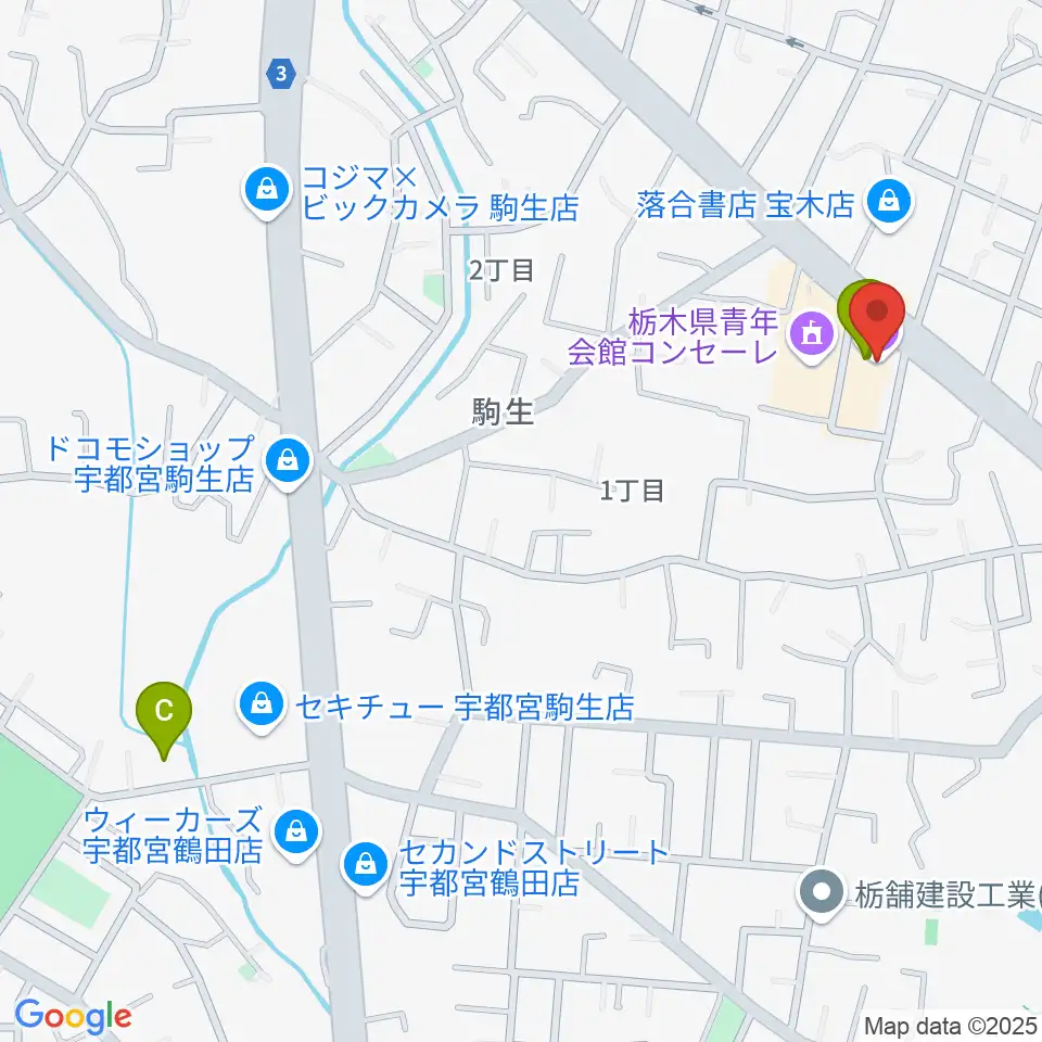 栃木県教育会館周辺のホテル一覧地図