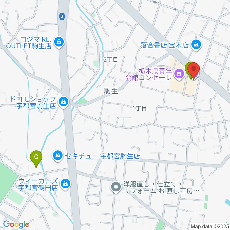 栃木県教育会館周辺のホテル一覧地図