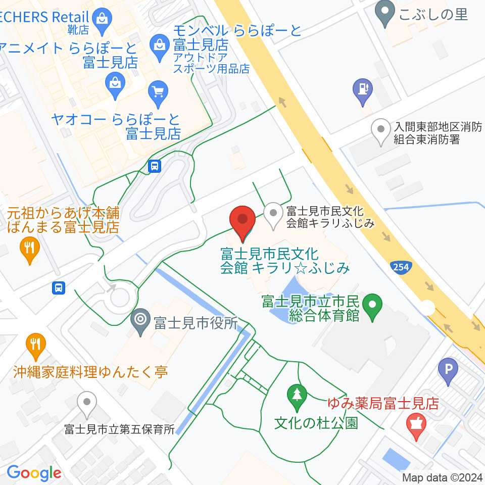 富士見市民文化会館キラリふじみ周辺のホテル一覧地図