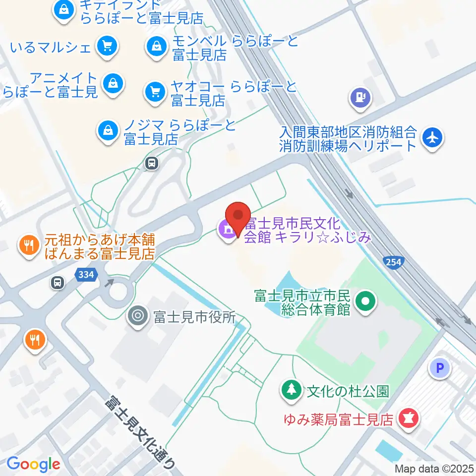 富士見市民文化会館キラリふじみ周辺のホテル一覧地図