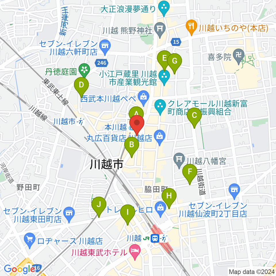 川越Step Heaven（ステップヘブン）周辺のホテル一覧地図