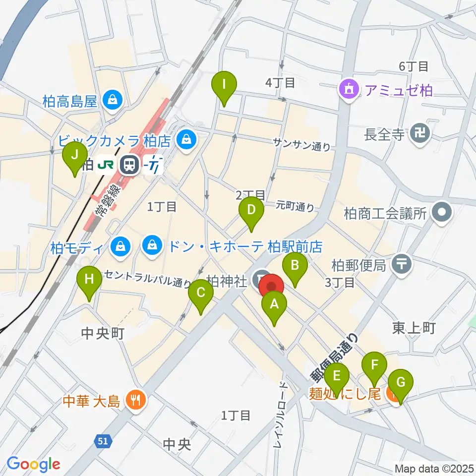 柏PALOOZA周辺のホテル一覧地図