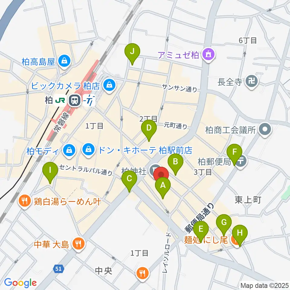 柏PALOOZA周辺のホテル一覧地図