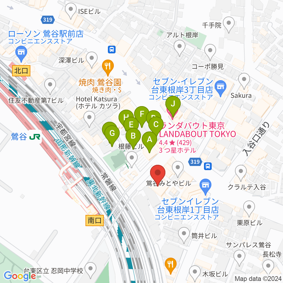 東京キネマ倶楽部周辺のホテル一覧地図