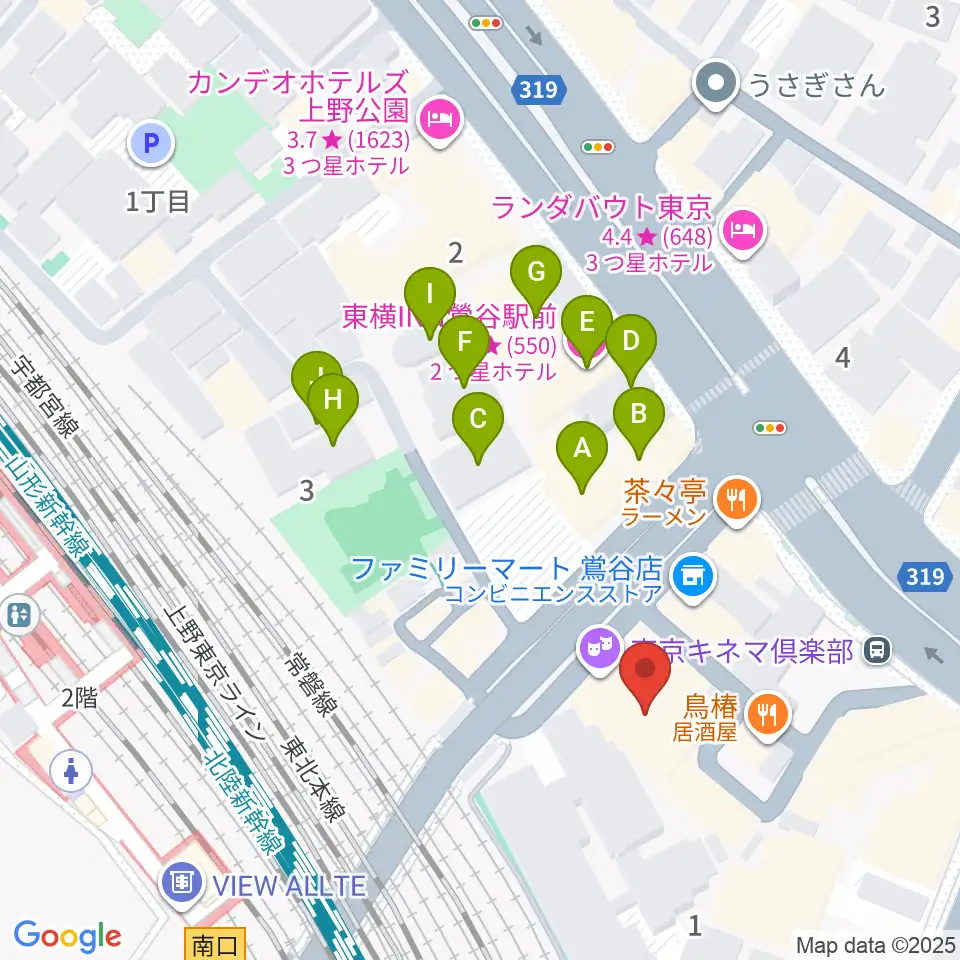 東京キネマ倶楽部周辺のホテル一覧地図