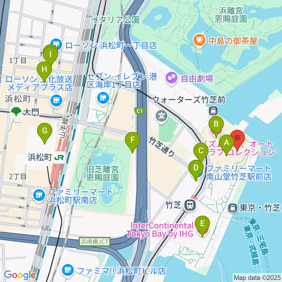 ニューピアホール周辺のホテル一覧地図