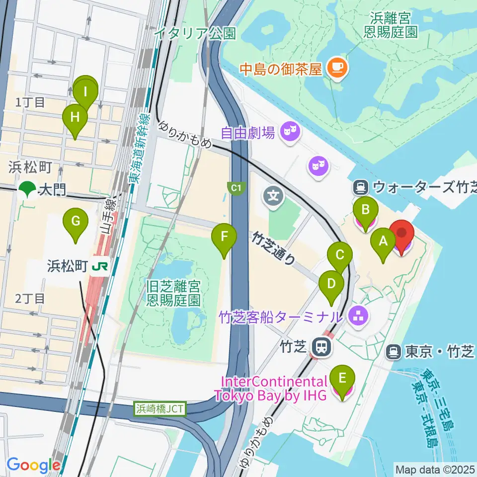 ニューピアホール周辺のホテル一覧地図