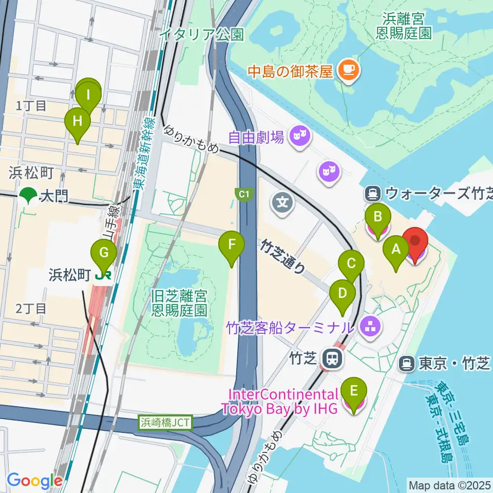 ニューピアホール周辺のホテル一覧地図