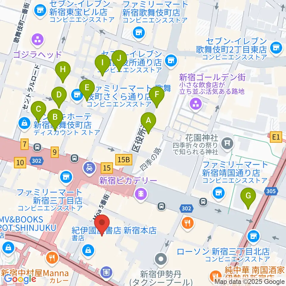 紀伊國屋ホール周辺のホテル一覧地図