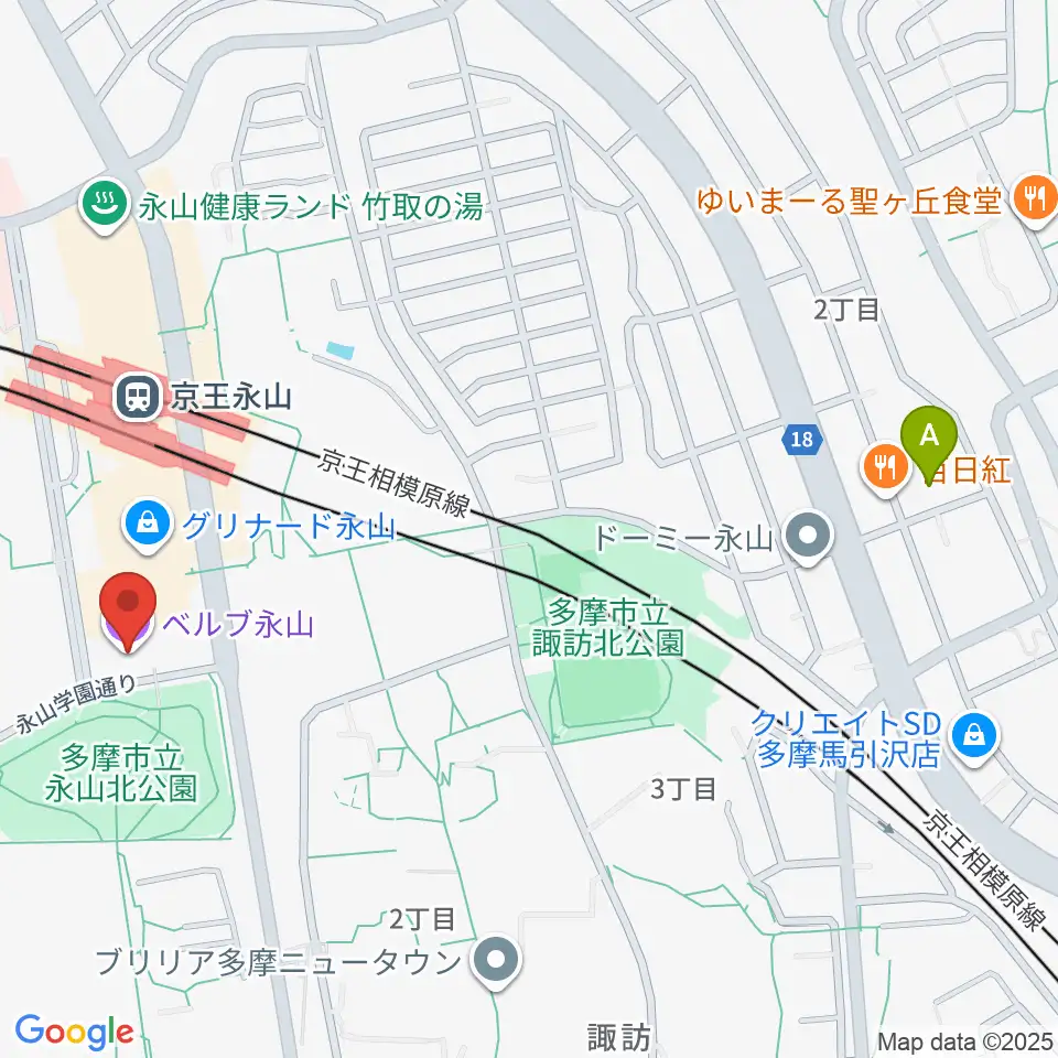 ベルブ永山周辺のホテル一覧地図