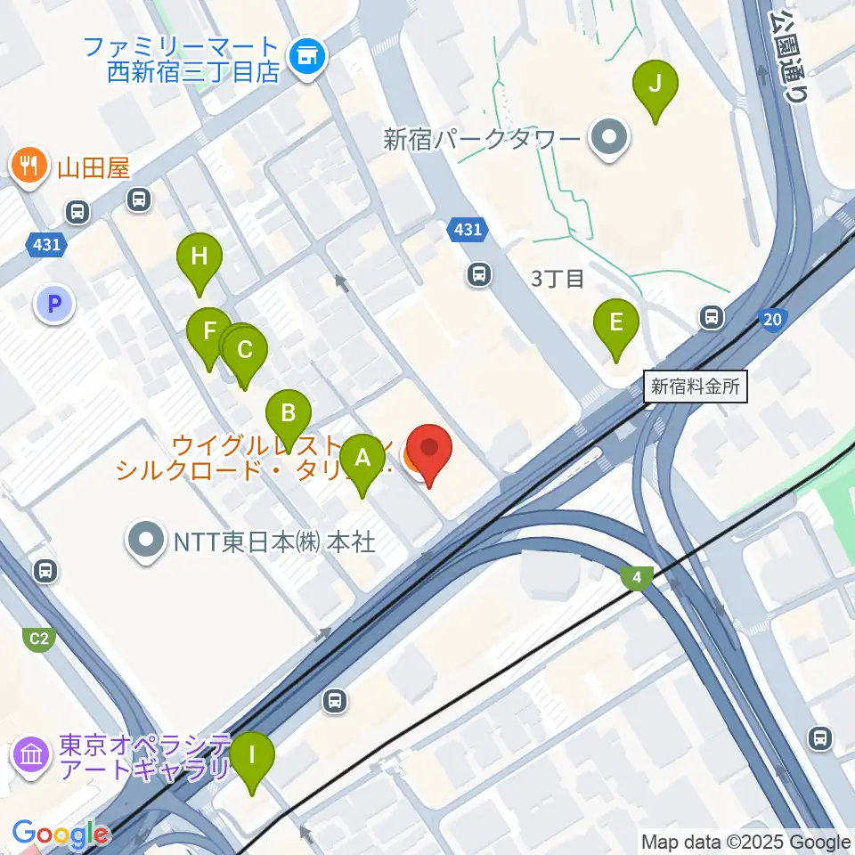 初台WALL周辺のホテル一覧地図