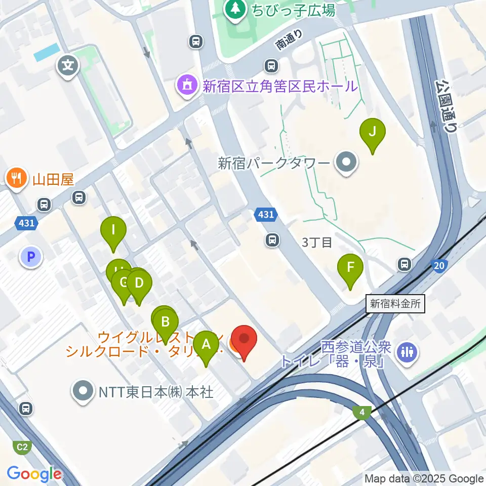 初台WALL周辺のホテル一覧地図