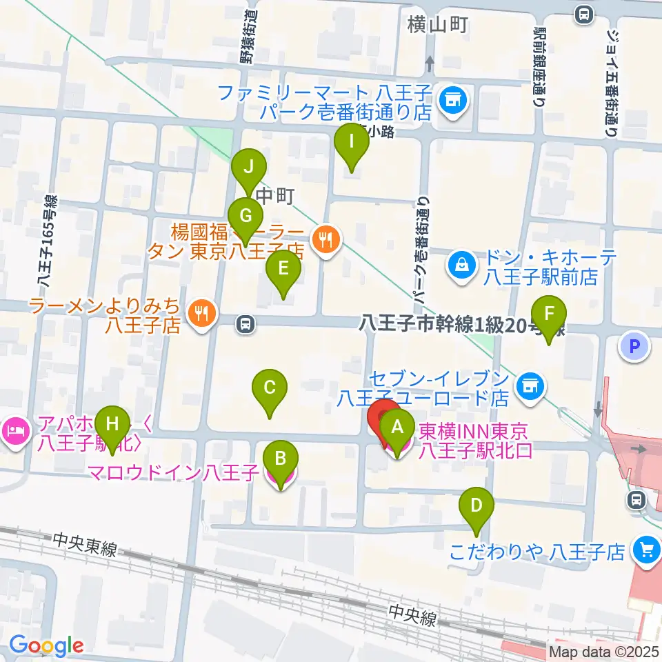 八王子papaBeat周辺のホテル一覧地図