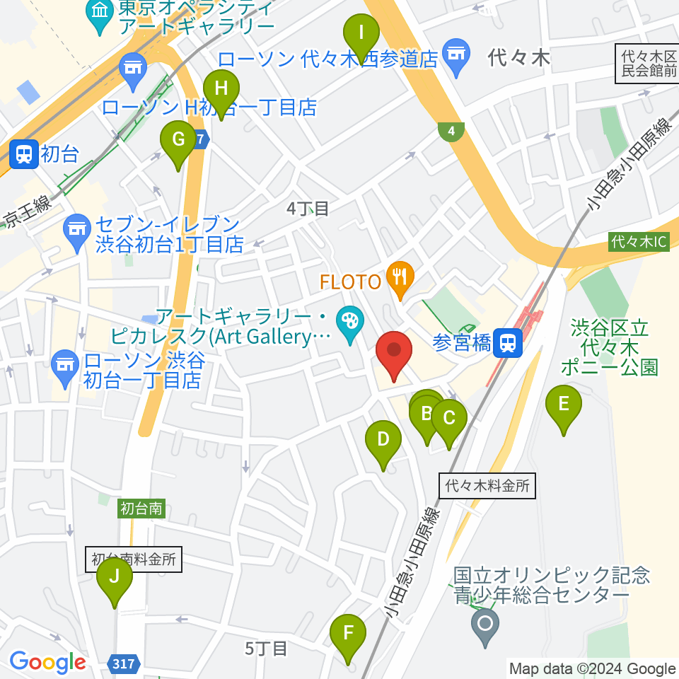 参宮橋トランスミッション周辺のホテル一覧地図