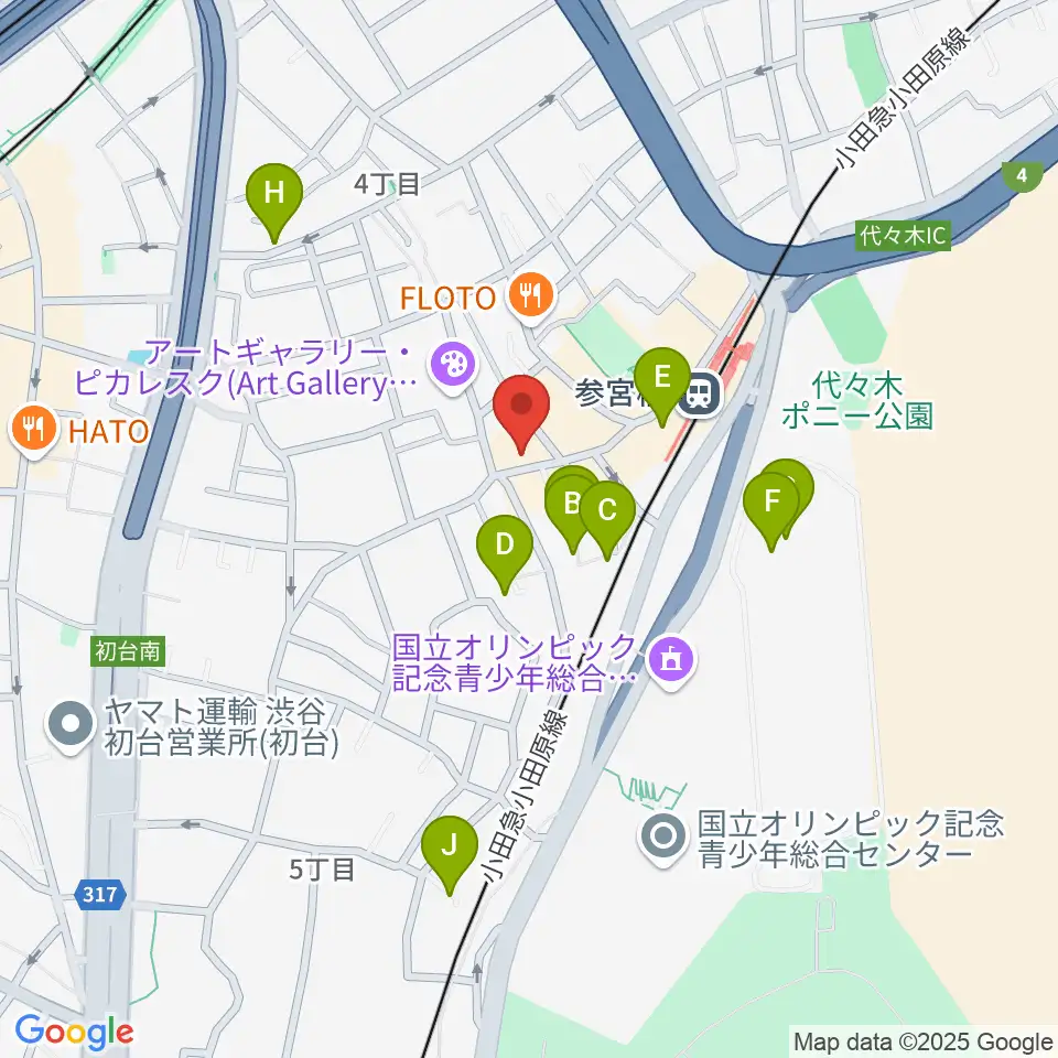 参宮橋トランスミッション周辺のホテル一覧地図